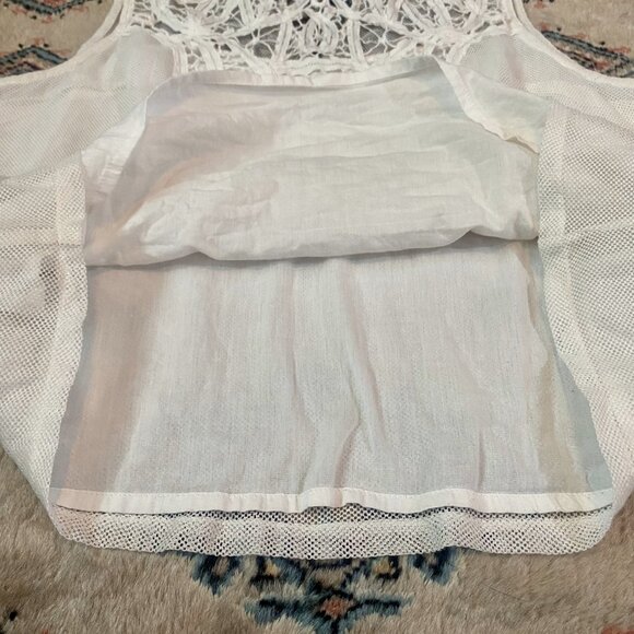 Stunning Topshop Crocheted Lace & Mesh Sleeveless Blouse - Size 4 - Picture 12 of 16